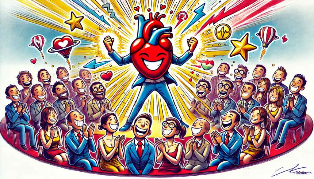 Un Illustrazione Naif Che Rappresenta La Leadership Con Il Cuore